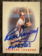 1986 Topps RICK DEMPSEY Autographed Baseball Card #726 ORIOLES Leaders