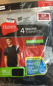 4-Pack Hanes Men's Comfort Soft Crew Neck T-Shirt Black Sz S New - Picture 1 of 3