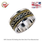 925 Sterlingsilber Anti-Stress Infinity Spinner Ring anpassen Größe UK H-Z