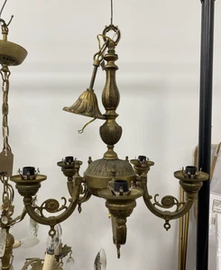 Great Quality Antique Bronze French 5 Arm Chandelier H57cm W51cm - Picture 1 of 5