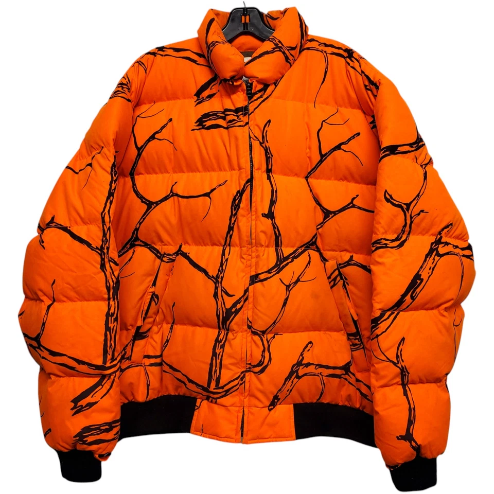 GAMEHIDE Jacket Mens XL Orange Black Camo Puffer Down Full Zip Hunting Outdoor - Image 1 of 4