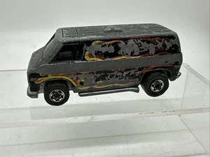 Vintage Hot Wheels - Chevy Super Van Black w/ Flames - Blackwall BW - HK 1974 - Picture 1 of 7