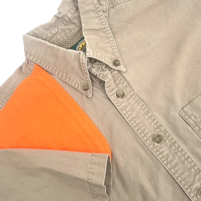 CABELA'S Mens M Tan Vented Short-Sleeve Button-Up Outdoor Hunting Shooting Shirt - Image 1 of 4
