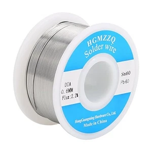 60/40 Zinn Blei Lötdraht mit Kolophonium zum elektrischen Löten 0,6mm-100g 1 - Bild 1 von 7
