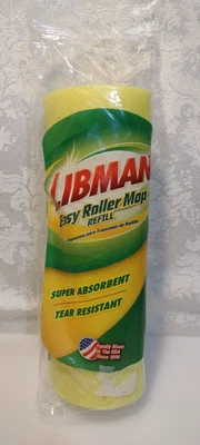 Libman EASY ROLLER MOP REFILL 9" Genuine Super Absorbent Tear Resistant #02017 - Image 1 of 3