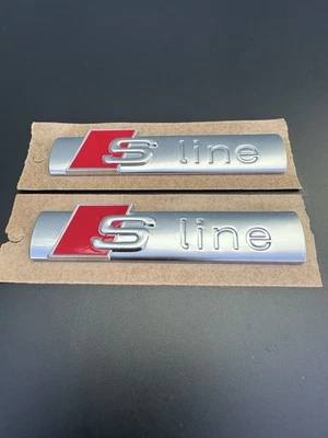 Original Audi s line Schriftzug Logo Zeichen Emblem   ( 2 Stück ) - Bild 1 von 2