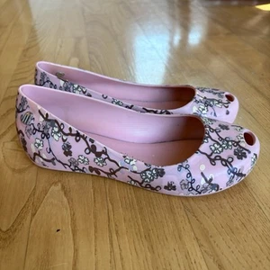 Mini melissa Pumps Shoes Ultragirl Rose & Bleu Floral Pink Coral Heels Size 1 - Picture 1 of 11