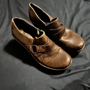 Born Shoes Womens Boots 8.5 Dollie Brown Leather Platform Chunky Heel Y2K Bootie - Picture 1 of 6