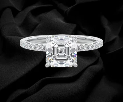 Diamond Engagement Ring 2.30 Ct Asscher Cut IGI Certified Lab Grown 950 Platinum - Image 1 of 4