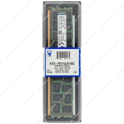 Kingston 16GB DDR3 ECC RDIMM Factory Sealed Server Memory RAM (KTD-PE316LV/16G) - Image 1 of 2