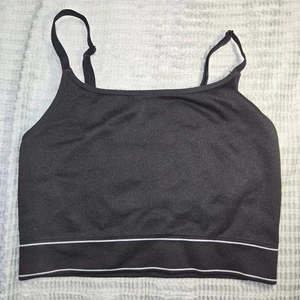 Bralette elástico de línea larga soporte ligero negro Aerie talla pequeña - Imagen 1 de 7