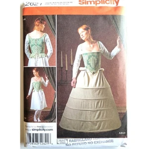 Sewing Pattern Corset Bum Roll Hoop Skirt Size8-16 Bust 31.5-38 Simplicity 2621 - Picture 1 of 6