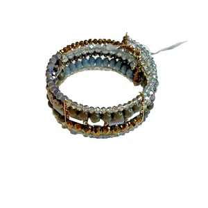 INC International Concepts Multi-Color 5 Layer Bracelet, Gold w/ Beads, NWT! - Picture 1 of 3