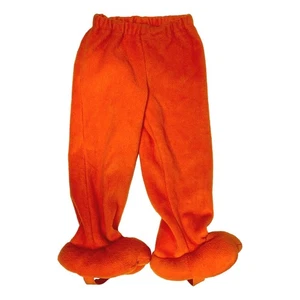 Old Navy 3T Orange Fleece Halloween Costume Pants Footed Foot Covers Cozy Warm - Picture 1 of 5