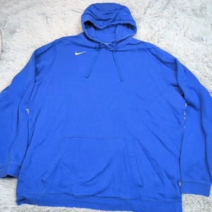 Nike Sweatshirt Mens XXL Tall Blue Hoodie Swoosh Pocket Active Athletic Comfort - Picture 1 of 10