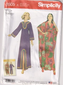 8505 SIMPLICITY 1970s Vintage - CAFTAN - Sz S/M/L - Picture 1 of 2