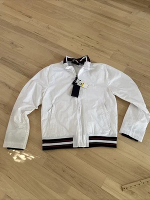 PERRY ELLIS AMERICA WHITE NYLON WIND RAIN JACKET MENS NWT NEW-M - Image 1 of 4