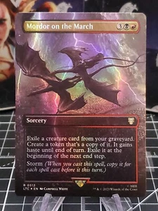 FOIL Mordor on the March 0512 Borderless Rare Lord of the Rings MTG Near Mint - Picture 1 of 2