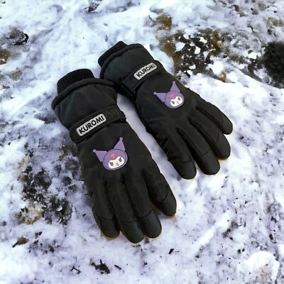 Guantes de invierno Sanrio Kuromi negros para niños, adolescentes, adultos (talla única) Foto 1 de 2