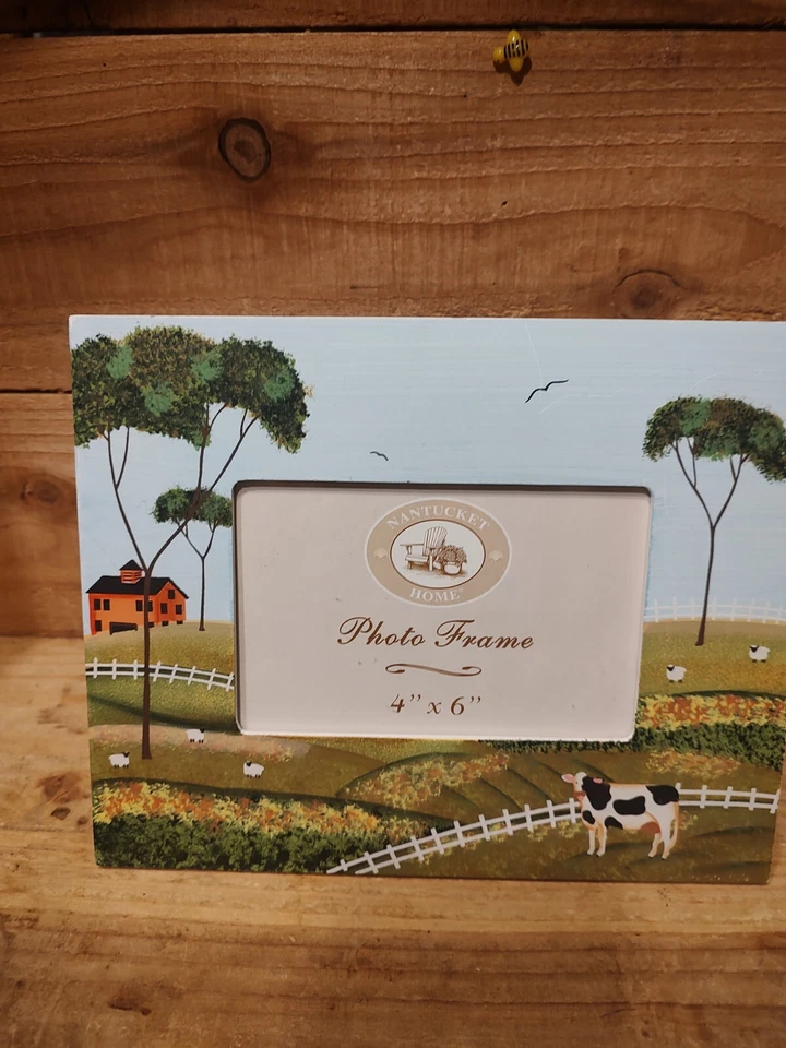 Marco de fotos pintado escena country Nantucket Home 4 X 6 Foto 1 de 4