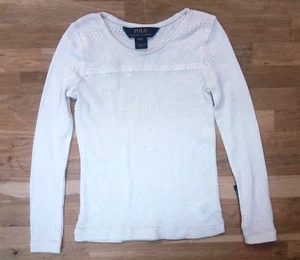 Ralph Lauren Girls Cream Color Diamond Knit Blouse, Size 5 - Picture 1 of 2