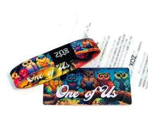 ZOX **ONE OF US** Silver Single Medium Wristband w/Card NIP OWLS - Picture 1 of 2