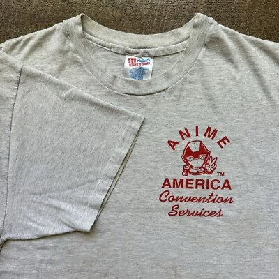 Rare VTG 90s Mens XL AnimeCon Employee Services Explosive Quote DBL Sided Tee - Image 1 of 4