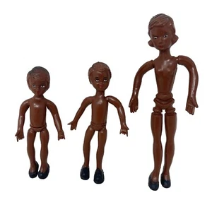 3 50er-60er SCHLEICH Germany African Black Americana Gummi biegsame bewegliche Figuren - Bild 1 von 2