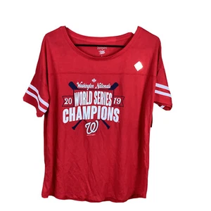 World Series Champs Shirt Womens Size Medium Red Baseball Genuine Merch New - Picture 1 of 5
