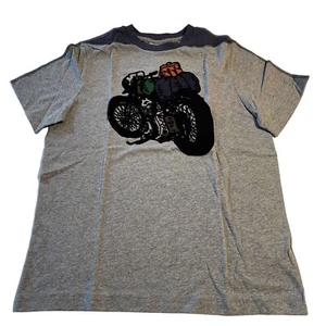Hanna Andersson t shirt boy size 150 / 12 flocked  bike applique - Picture 1 of 6