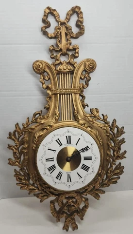 Vintage 1968 BURWOOD Product Co. Ornate NEW HAVEN 4607-1 Wall Clock NOT WORKING Cover