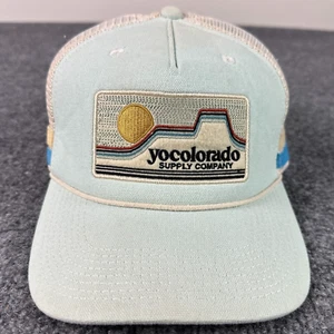 yocolorado trucker hat adult snapback two stripe mesh retro summer sky telluride - Picture 1 of 10