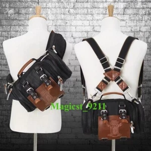 Anime Attack On Titan Levi Ackerman Maneuver Gear Pouch Gray Device Backpack New - Picture 1 of 10