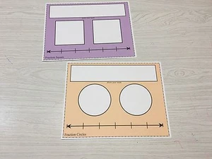 Abschreibbare/Abwischbare Bruch Kreis und Quadrat Mathe Matten (20) Klassenzimmer. Set - Bild 1 von 8