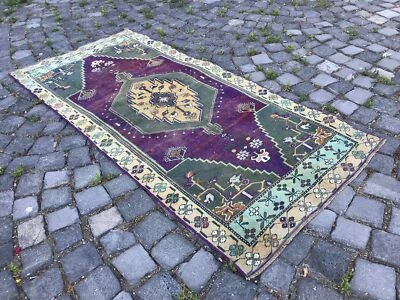 Turkish Antique rug Bohemian Area rug Oushak rug Vintage Rug Handmade Wool rug - Image 1 of 4