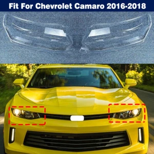 Pair Headlight Headlamp Lens Cover + Sealant Glue For Chevrolet Camaro 2016-2018 - Picture 1 of 8