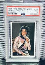 Michael Jackson 1988 Fanz Rock Pop Stars Music Sticker Card #108 PSA 7 LOW POP 1