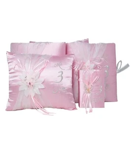 5-teiliges rosa und silberfarbenes Quinceanera Set, Mis 3 Anos, Mis Quitte Kissen Set - Bild 1 von 6