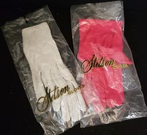 Vintage Stetson 1960's Scarlet Color and Silver Sparkle Dress Gloves - Picture 1 of 12