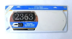 Hillman House Number Address Plaque Durable Powder White 848711 16" X 6" - Picture 1 of 4