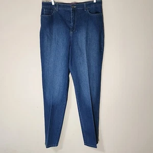 Gloria Vanderbilt Amanda Jeans Sz 16 Straight Leg High Rise Pressed Front Crease - Picture 1 of 12