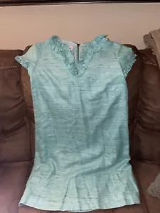 Sara Campbell Dress Size 6 Women’s Bluish Green Tweed Dressy Work Church Euc - Picture 1 of 6
