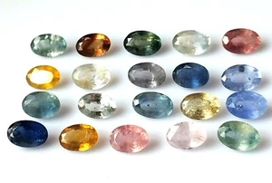 Multi Color Ceylon Sapphire 6X4 mm Oval Faceted Natural Unheated Stone 20 Piece - Picture 1 of 5