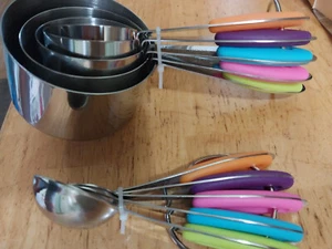 10 pc Stainless Steel Measuring cups and Spoon set - Picture 1 of 2