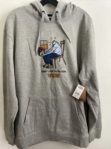 New VANS Street Style Long Sleeve Hoodie Pullover Sweatshirt Mens Size L Gray - Picture 1 of 6