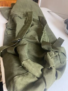 VINTAGE US ARMY Unisex Green Duffle Backpack Bag Size One Size Canvas Olive - Picture 1 of 6