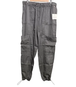 NEU Nicole Miller grau Vintage Look Cargo Capri Jogginghose - Größe L - Bild 1 von 7