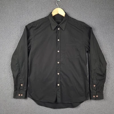 HELMUT LANG Shirt Mens 42 16.5 Black Long Sleeve Button Up Cotton - Image 1 of 4