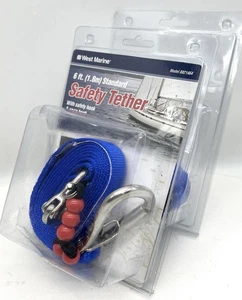 2 NEW West Marine 6' Standard Adult Safety Tethers (8821464) Stainless Steel - Picture 1 of 5