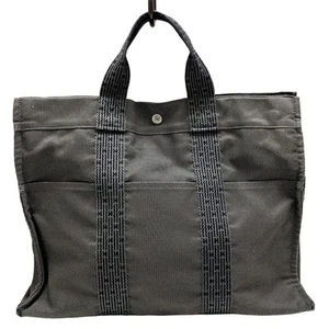 Auténtico Bolso de Mano HERMES Her Line MM - Negro Gris Oscuro Poliamida Poliéster Ninguno - Imagen 1 de 9